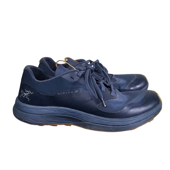 ArcTeryx Norvan LD 2 Mens Running Shoes 9 D Navy/Brown Vibram Sole Lightweight - Picture 2 of 11